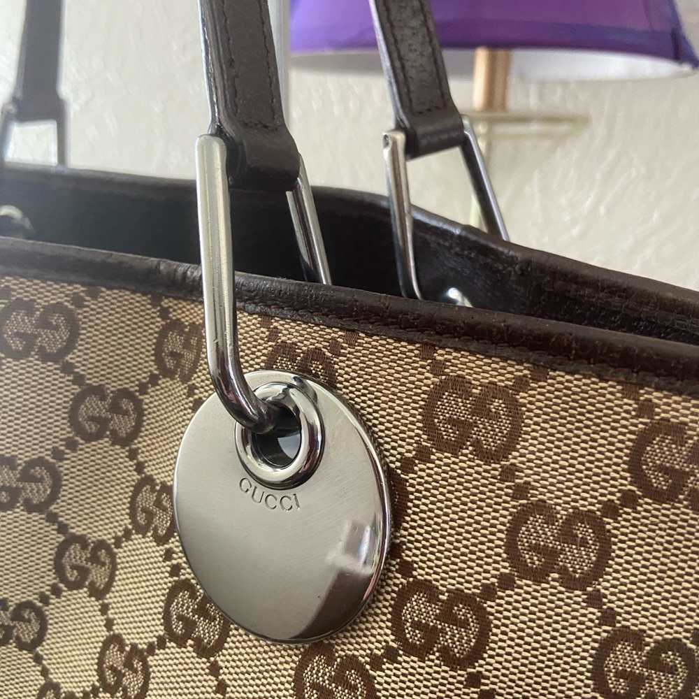 Gucci GUC Brown GG Eclipse Canvas Tote - Picture 4 of 14